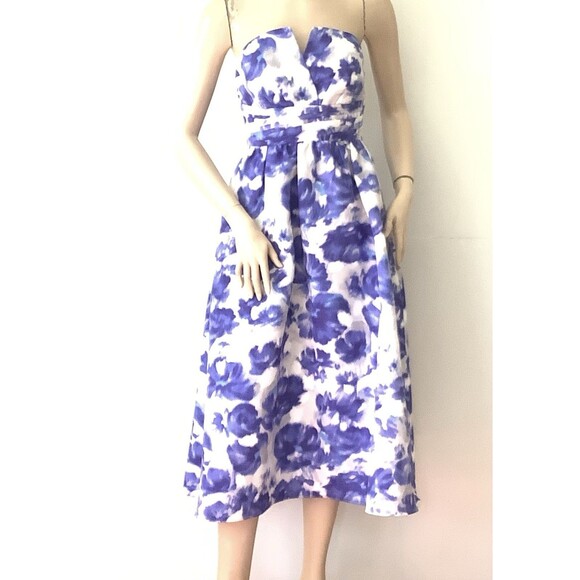 NEW SACHIN & BABI (Size 4) Sabelle Periwinkle Watercolor Floral Print Dress-$625 - Picture 1 of 16